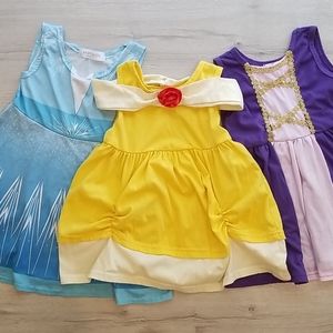 4 Princess Dresses! 💙Elsa💛Belle💜Rapunzel❤Elena
